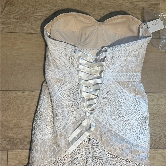 LIPOSA Bohemian Wedding Dress Sweetheart Mermaid Lace Bridal Gown, NWT Size 10 - Picture 6 of 8